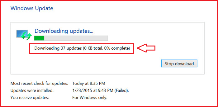 windows Update Not Downloading Windows 81