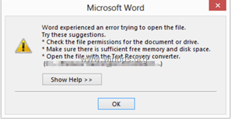 word cannot open the document user does not have access privileges