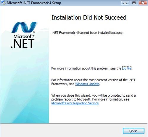 Error installing microsoft. Net framework 4.5: installation did not succeed net framework