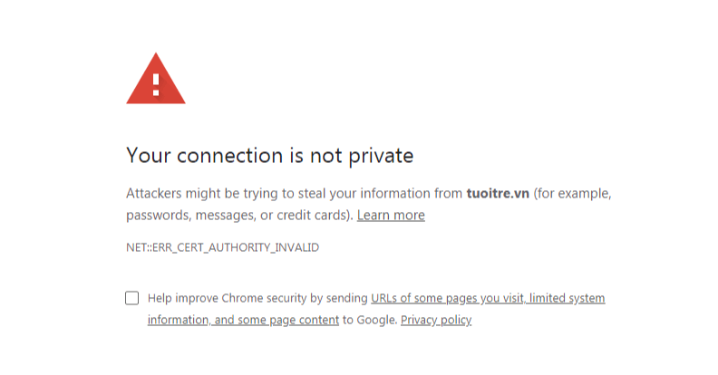 windows 10 your connection is not private