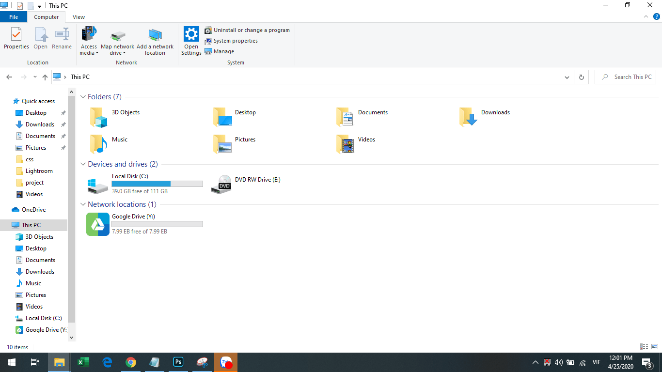 How to turn Google Drive into a hard drive on a Windows 10 computer