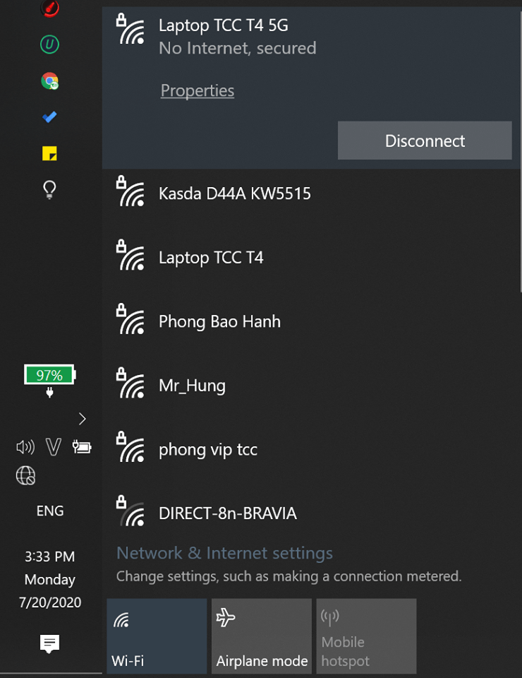 "No Internet" error but still able to access the network