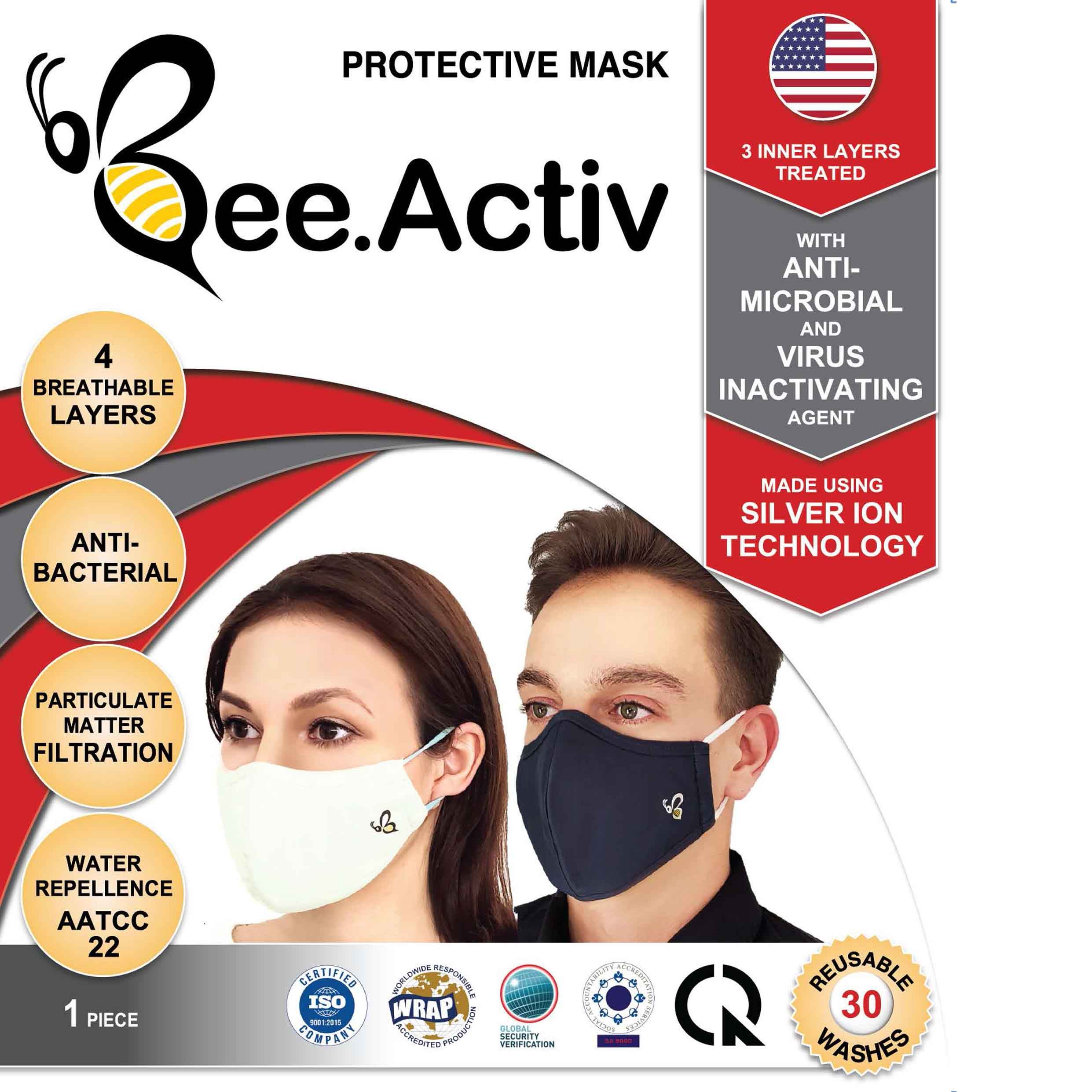 Bee.activ : Reusable 4-layer protective mask