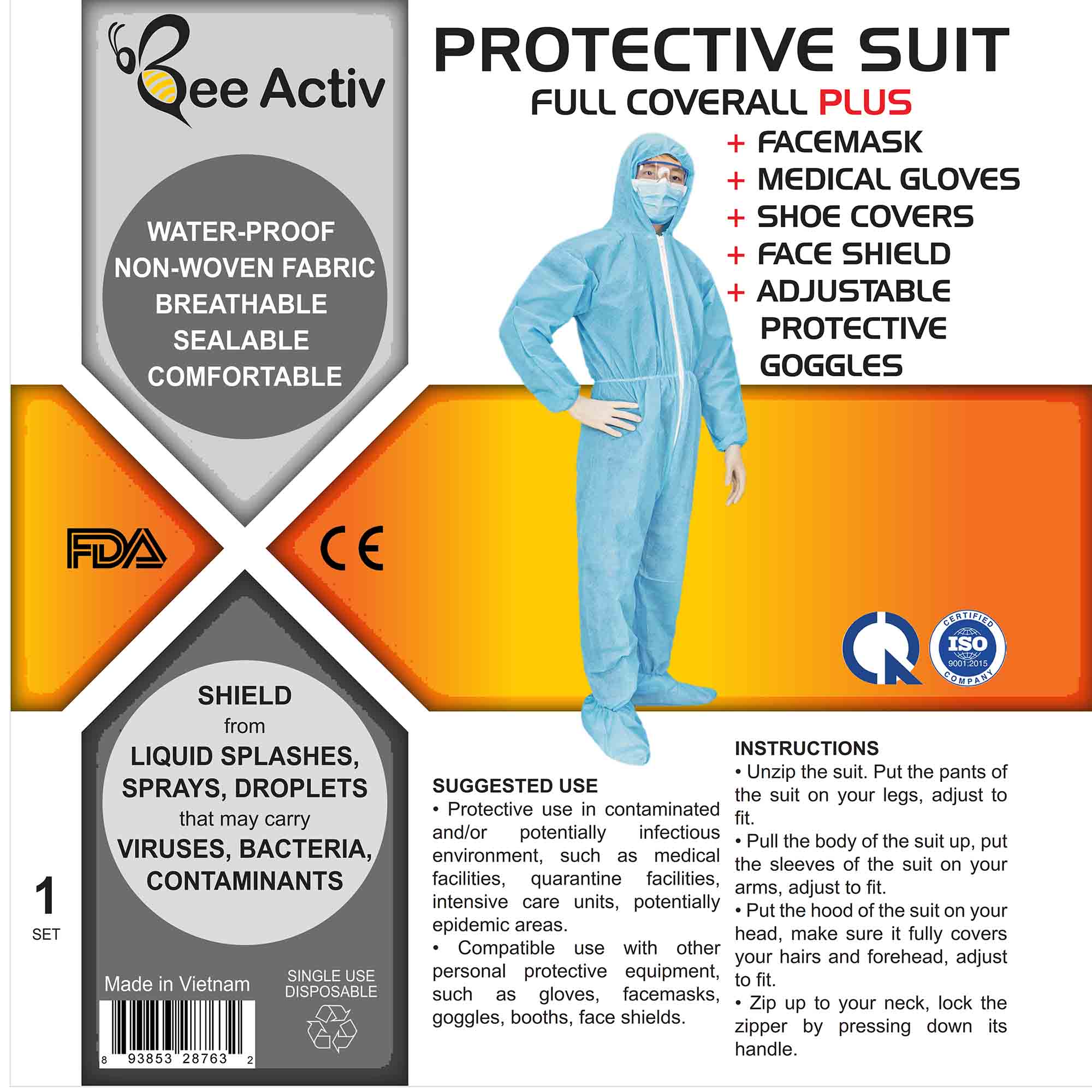 Protective suit Full coverall plus 5