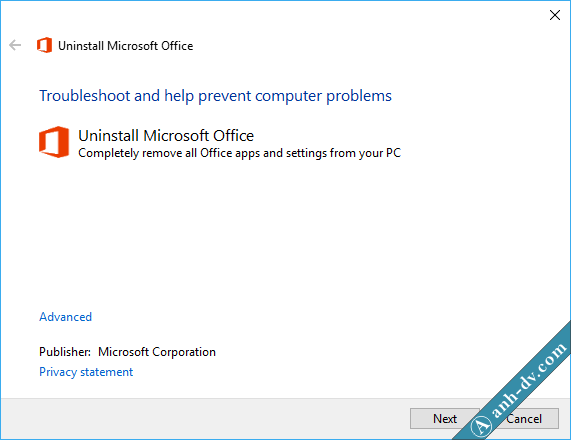 office uninstall fix it