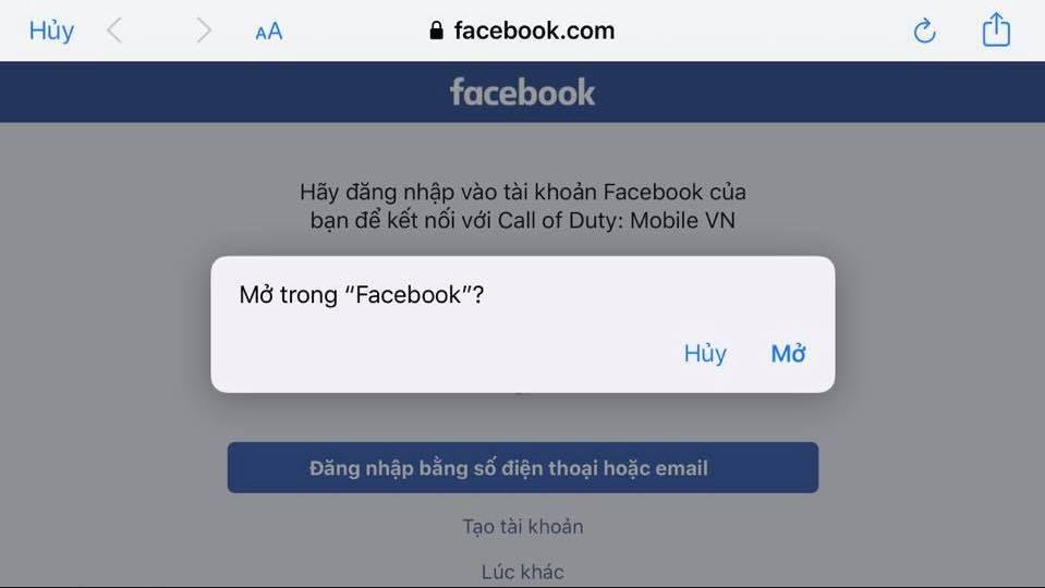Fix the error of not logging in facebook in Call of Duty on iOS 13