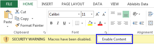 how to enable disable macros in excel 2010