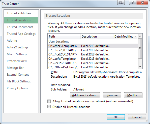 disable macros in excel 2013