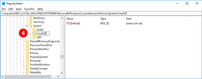 credssp encryption oracle remediation registry