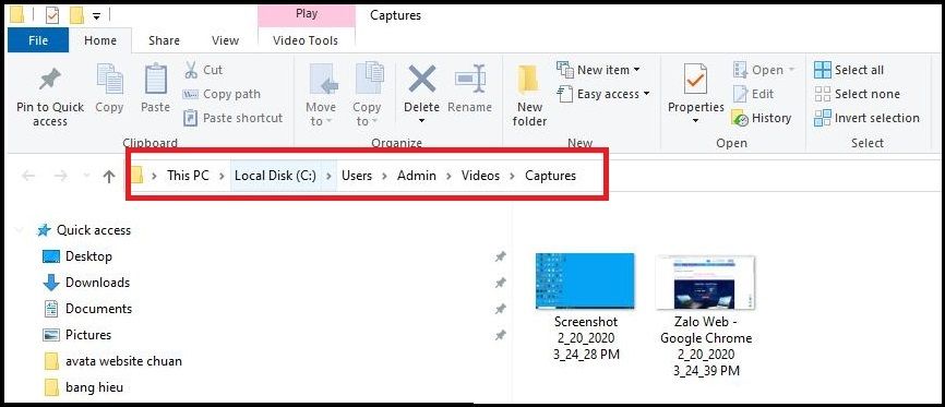 Path to save video screen recording Windows 10