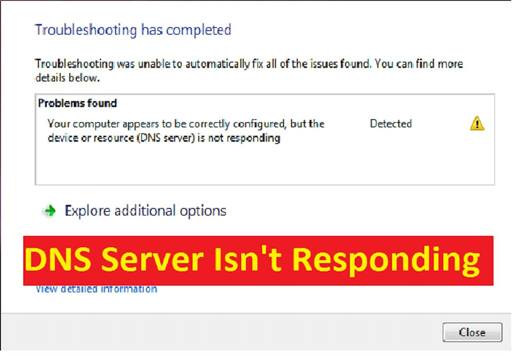 dns-server svarar inte skadlig kod