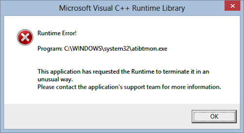 run time error in win2000 server
