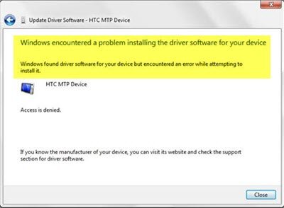 Fixed: windows found drivers for your device but encountered an error while attempting to install them