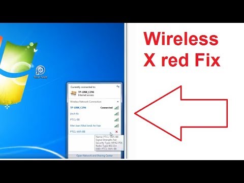 Red cross mark on wifi icon windows 7