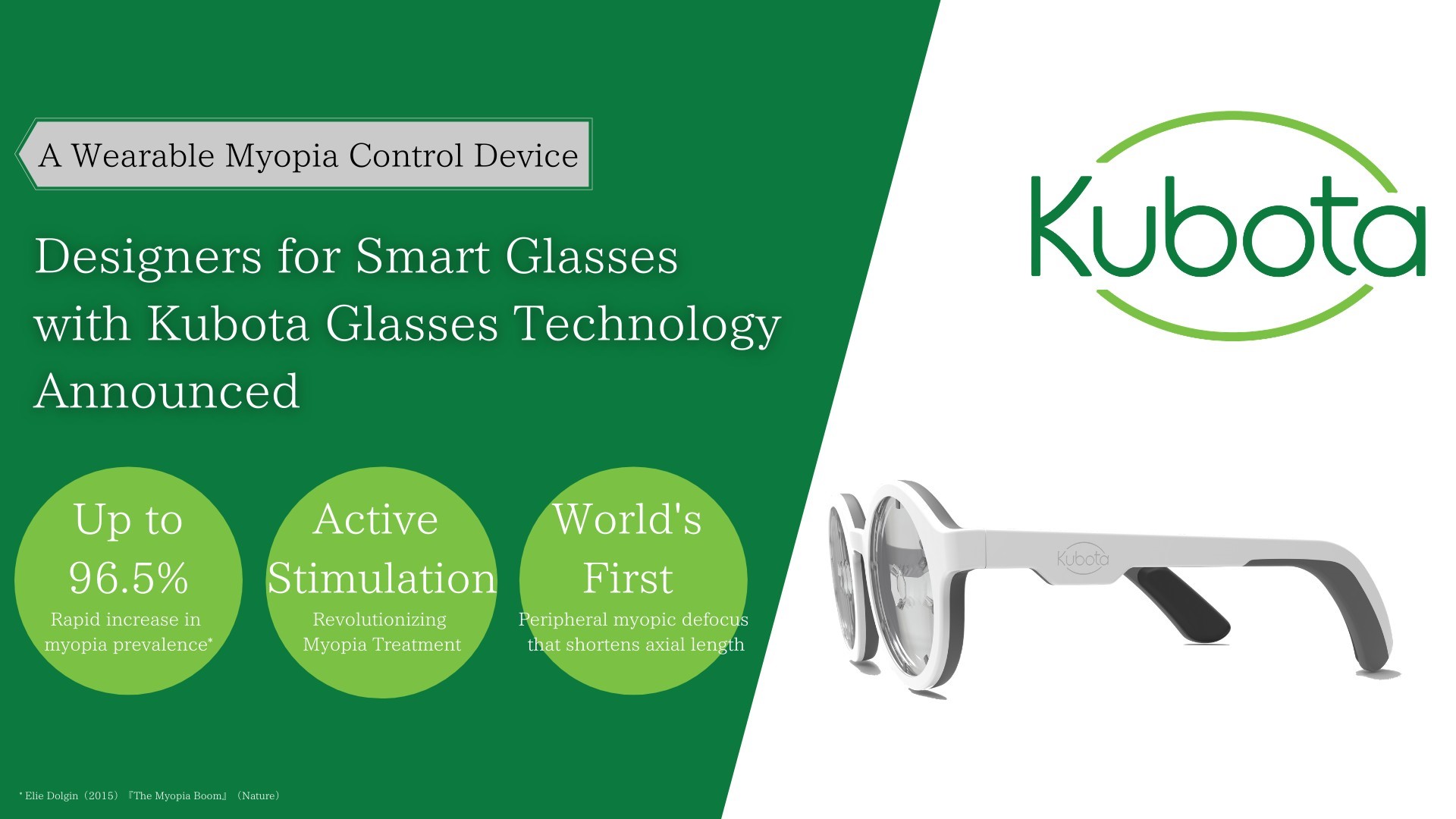 Smart Glasses Based on Kubota Glasses Technology