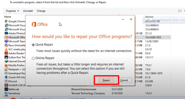 Khắc phục lỗi 0x426-0x0 khi khởi động Microsoft Office