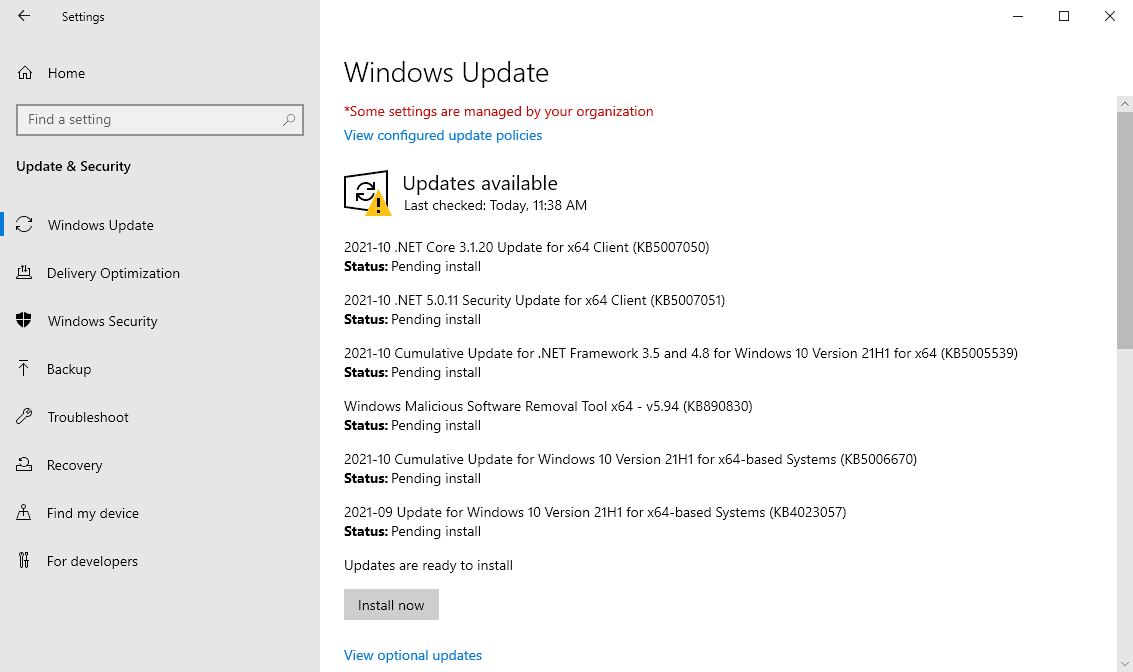 remove Window update KB5006670