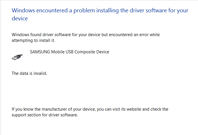 Fixed: windows found driver software for your device but encountered an error while attempting install it