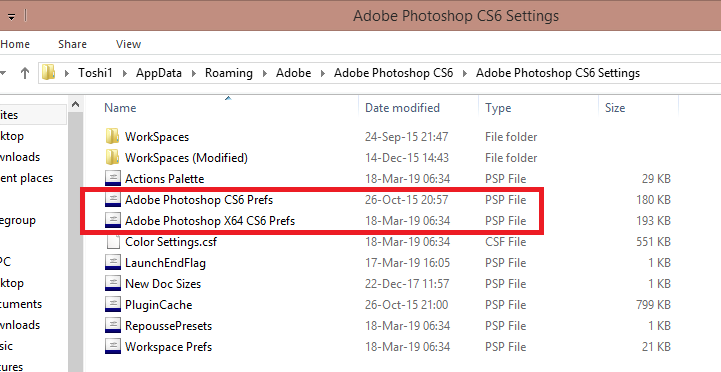 Adobe Photoshop CS6 X64 Prefs.psp
