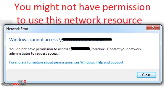 You might not have permission to use this network resource