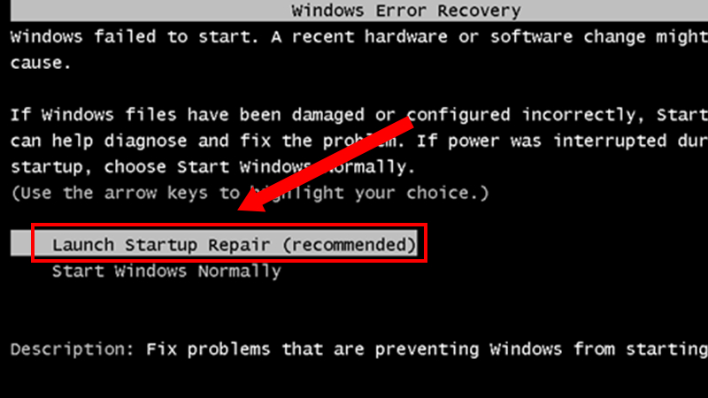 How to fix windows 10 recovery error