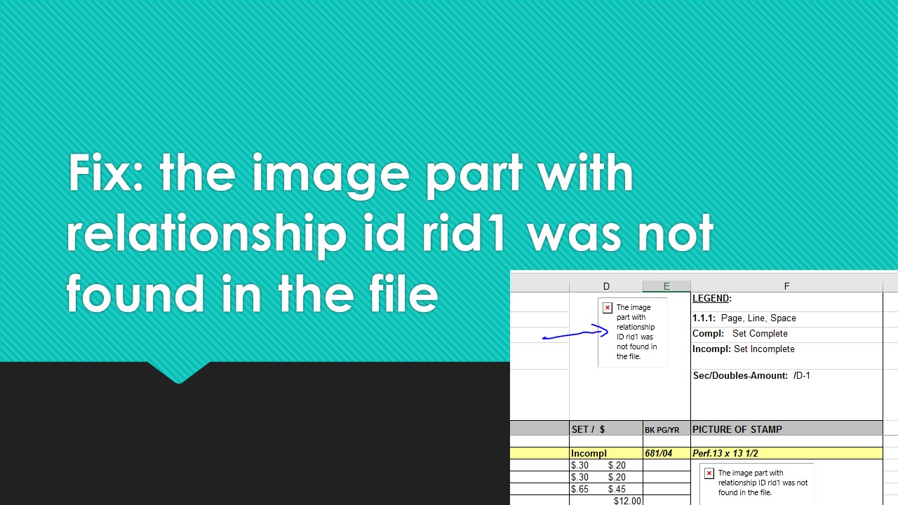 Fix: the image part with relationship id rid1 was not found in the file