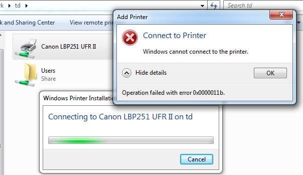 Fix Windows cannot connect to printer error 0x0000011b windows 7 ...