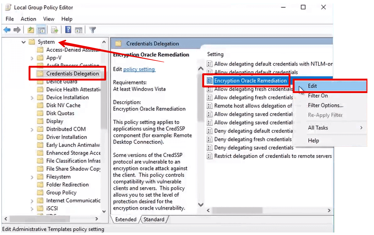 Edit Encryption Oracle Remediation