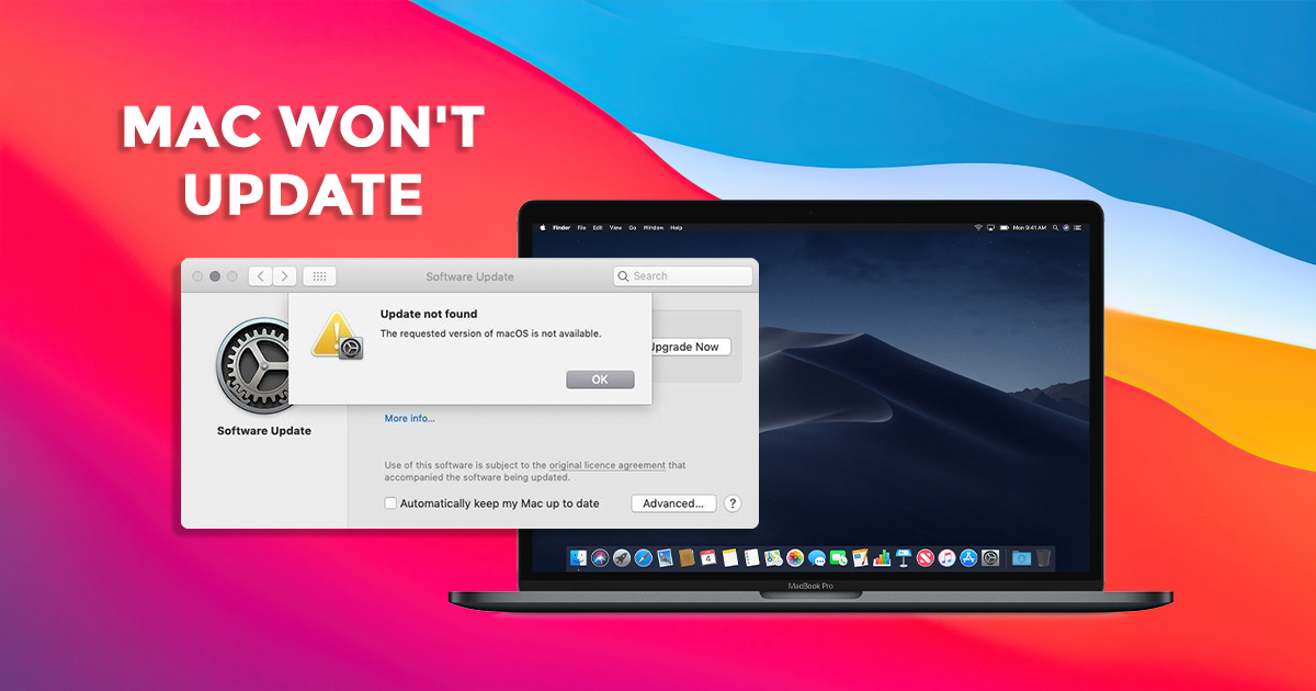 mac cant download update