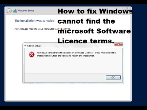 Windows cannot find the Microsoft software License Terms