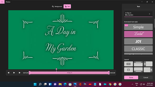 Add and customize title tags in Windows 11's Video Editor