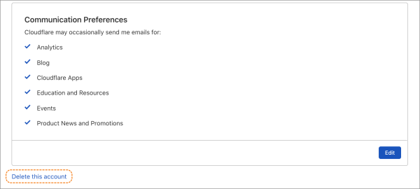 Delete your Cloudflare account