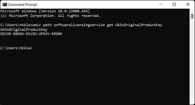 Find OEM license with Command Prompt