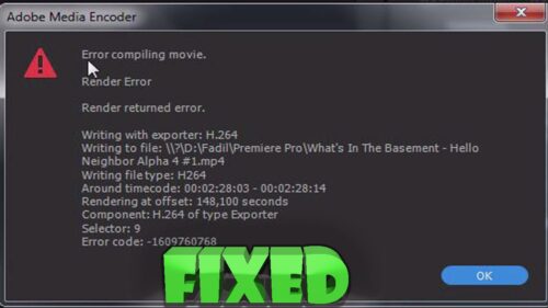 How to fix Error compiling movie in Adobe Premiere