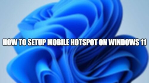 How to set up Mobile hotspot Win 11