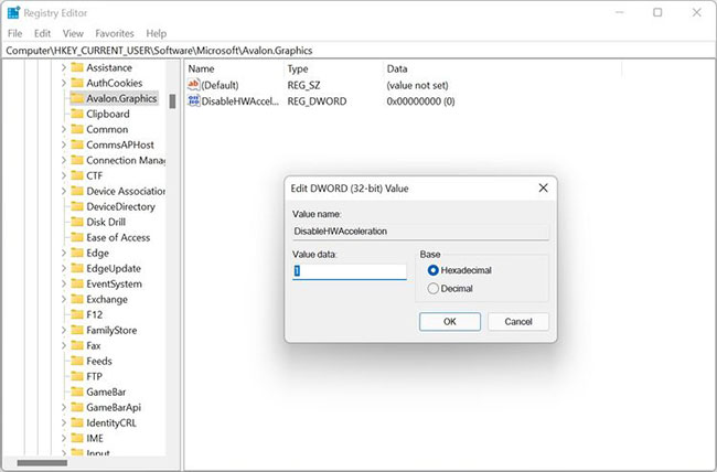 Registry Editor in Windows 11