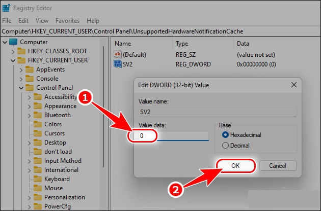 Set Value data value to 0