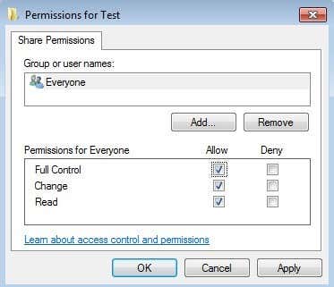 share permissions