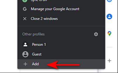 Create a new user profile on the browser