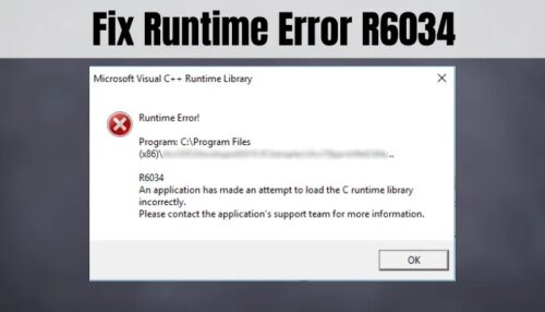 How to fix Runtime Error Microsoft Visual C++ R6034