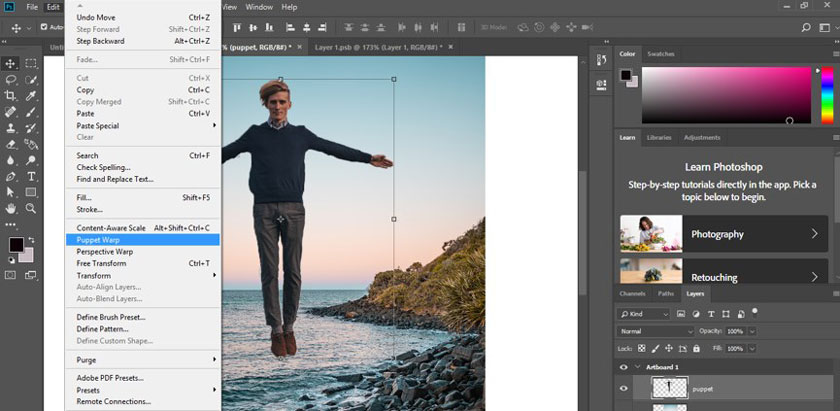 How to use Puppet Warp in Photoshop