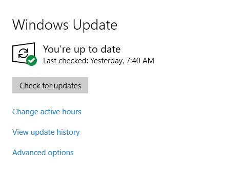 Make sure Windows is up to date