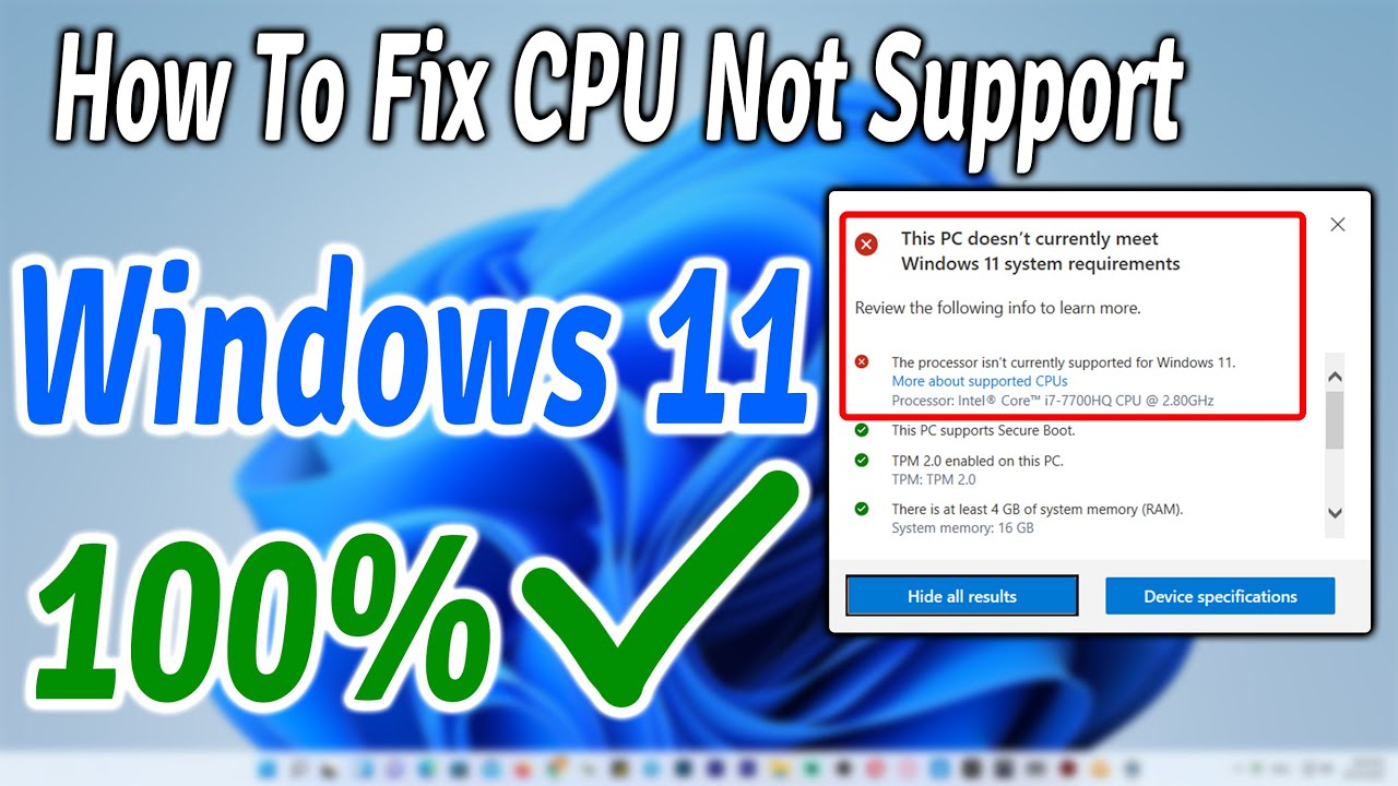 install windows 11 on unsupported cpu