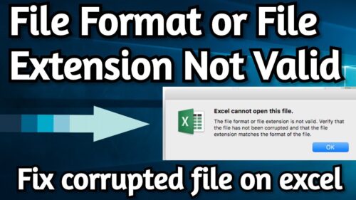 How to fix Excel error file format or file extension is not valid