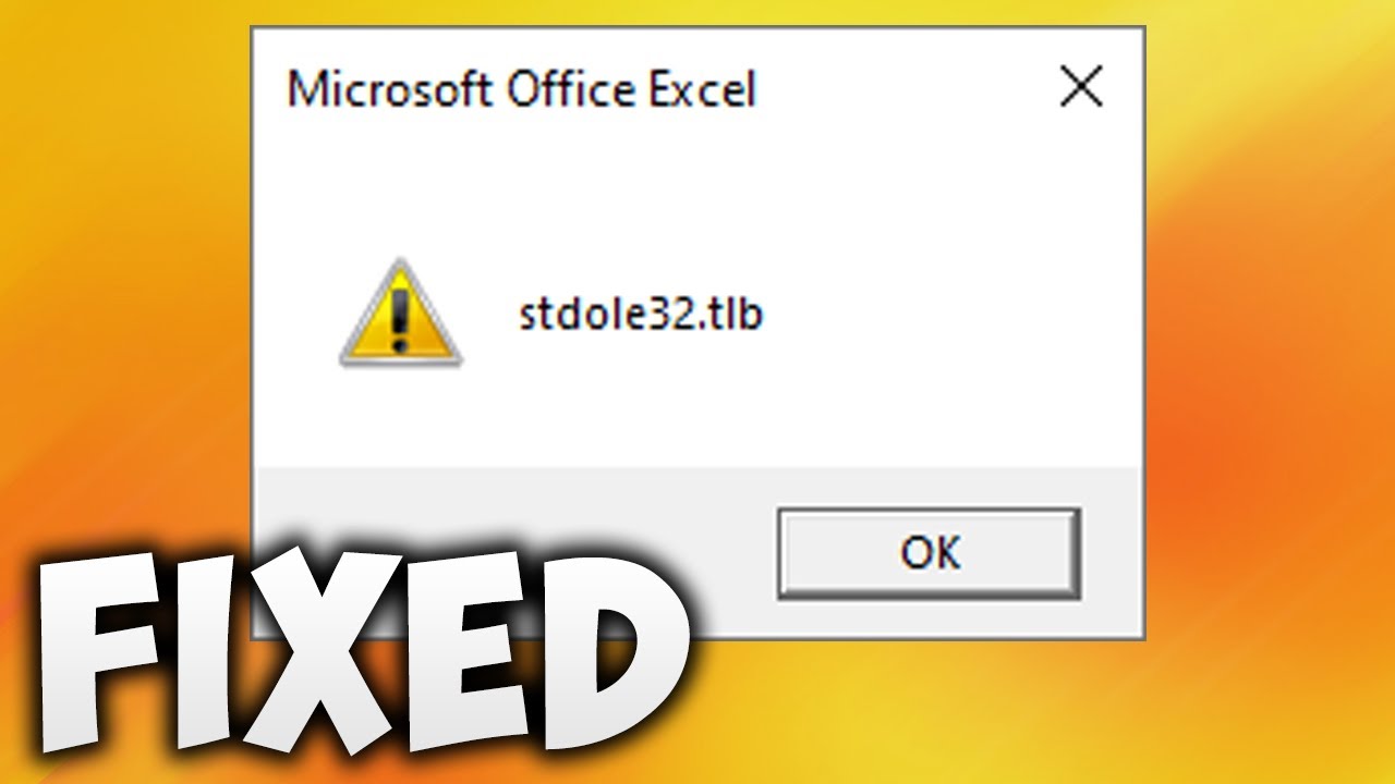 Stdole32.tlb excel 2007 windows 10 fix