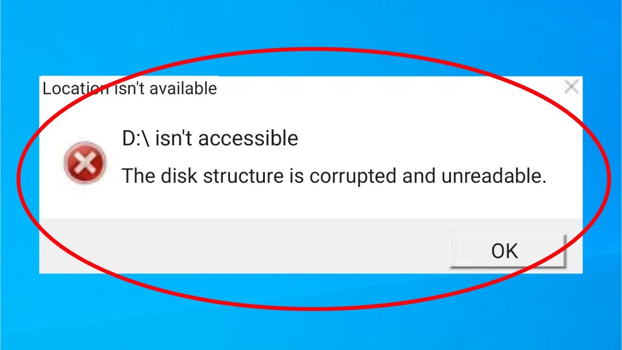 Disk structure is corrupted and unreadable fix
