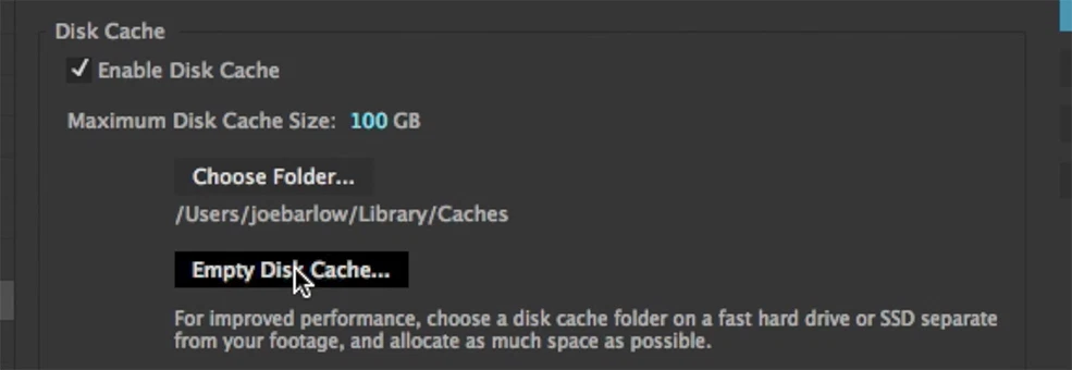 Empty Disk Cache