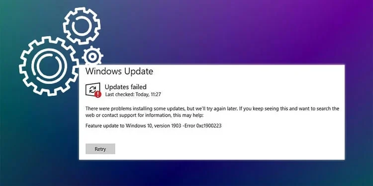 Fix 21h2 feature update error 0xc1900223 on Windows