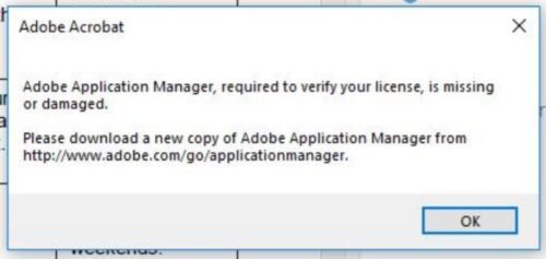 Fix Adobe Application Manager missing or damaged