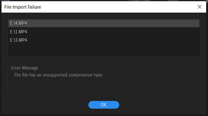 Incompatible Format or Codec